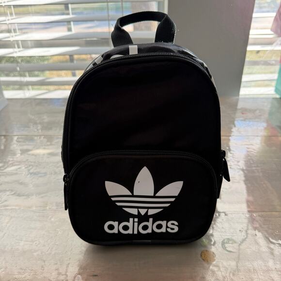 Adidas Classic Original Black Mini Satin Backpack - Picture 1 of 12